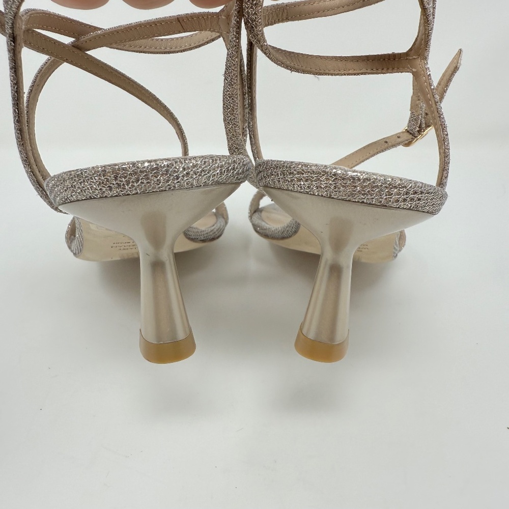 New Stuart Weitzman Women's Nudist 50 Wrap Sandals In Poudre Sz 10.5 - Picture 10 of 15